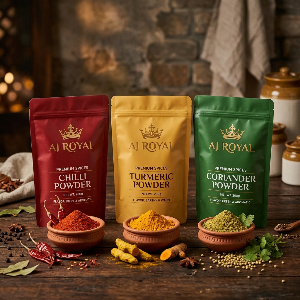 AJ Royal Spice B2B premium packaging range